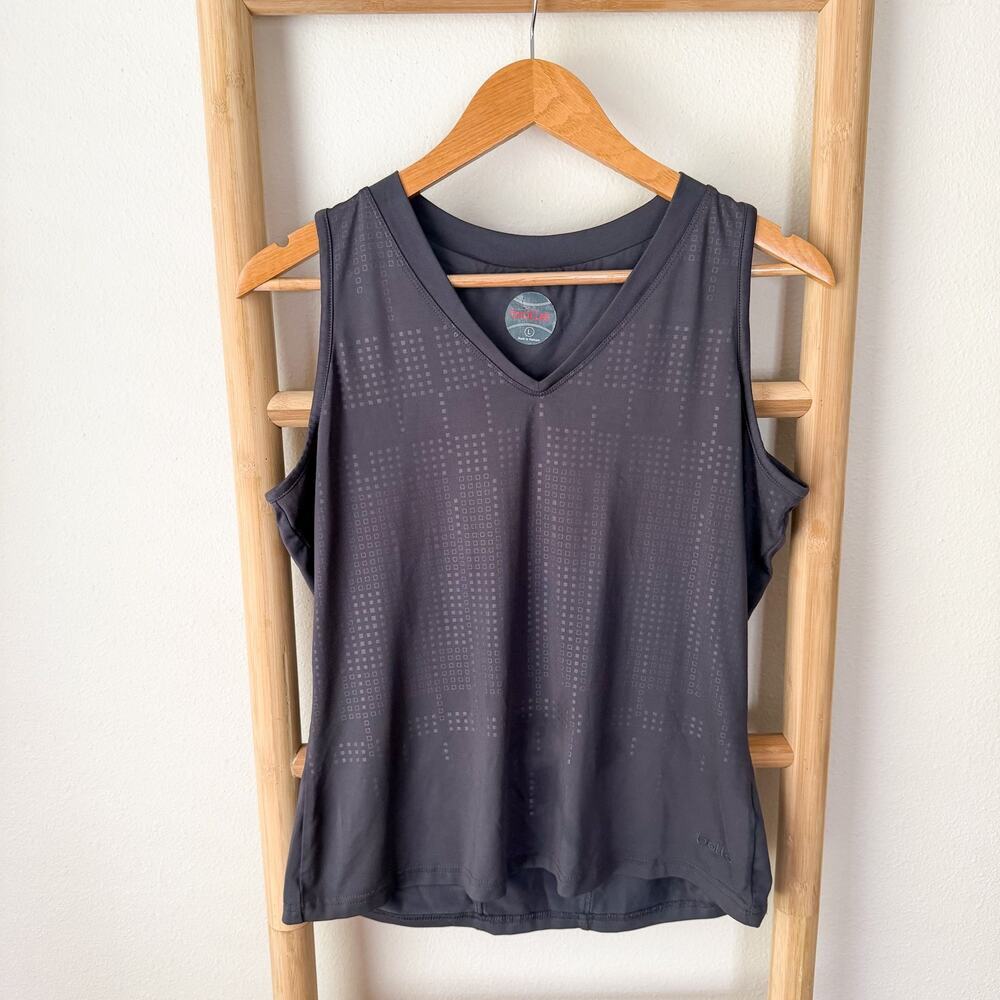 Bolle Gray Washed Black Athletic Tank Top Sleeveless Workout Gym Shirt Size L
